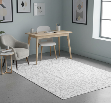 Alfombra vinílica oficina diseño floral - TenVinilo