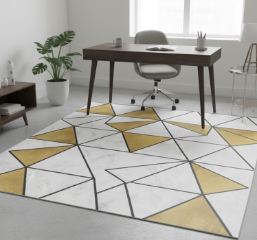 Alfombra vinílica oficina efecto mármol geométrico - TenVinilo