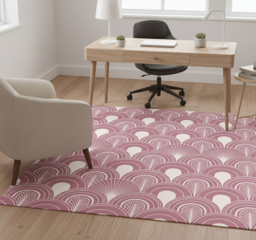 Alfombra vinílica oficina estilo arte arco rosa dorado - TenVinilo