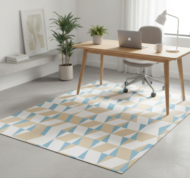 Alfombra vinílica oficina formas geométricas minimalistas - TenVinilo