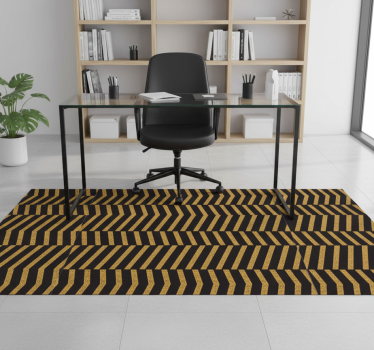 Alfombra vinílica oficina líneas de mármol dorado - TenVinilo