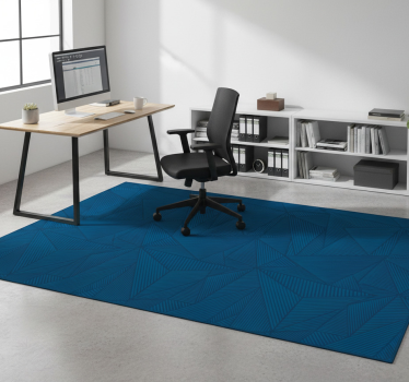 Alfombra vinílica oficina patrón geométrico azul simple - TenVinilo
