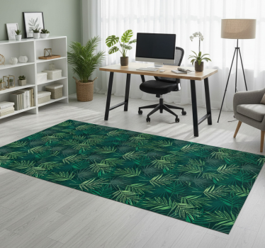 Alfombra vinílica oficina patrón tropical mezclado - TenVinilo