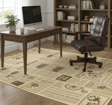 Alfombra vinílica oficina periódico americano vintage - TenVinilo