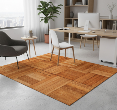 Alfombra vinílica oficina - protegida por la trama de madera - TenVinilo