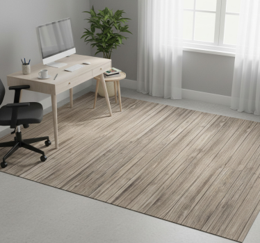 Alfombra vinílica oficina tablones de madera rústicos grises - TenVinilo