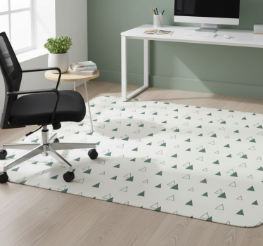 Alfombra vinílica oficina triángulos colores naturales - TenVinilo