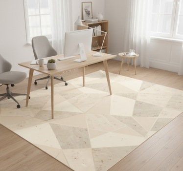 Alfombra vinílica oficina triángulos dorados 3d - TenVinilo