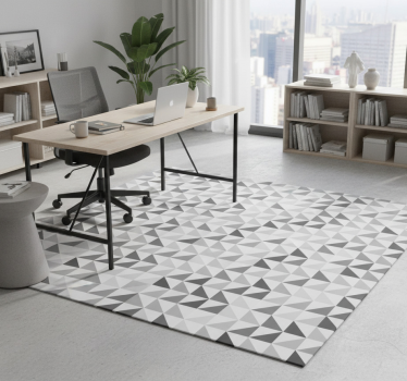 Alfombra vinílica oficina triángulos geométricos - TenVinilo