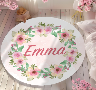 Alfombra vinilo personalizable corona de flores - TenVinilo