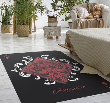 Alfombra vinílica dormitorio naipe con nombre - TenVinilo