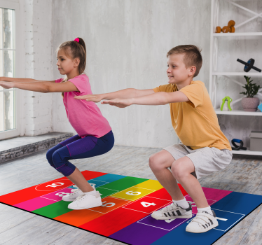 Alfombra pvc rayuela colorida - TenVinilo