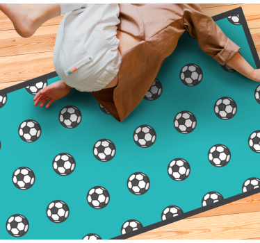 Alfombra vinilica rectangular Bonito diseño de pelotas de fútbol - TenVinilo