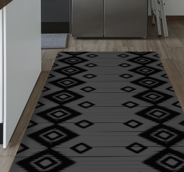Alfombra vinílica rectangular en gris y negro - TenVinilo