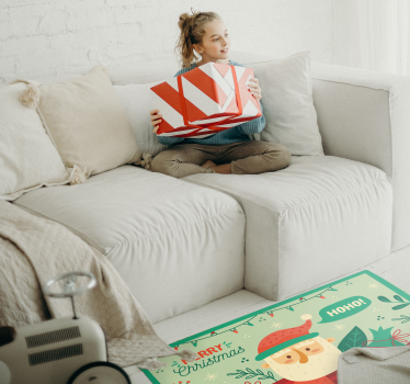 Alfombra vinílica salón con Papá Noel dibujado - TenVinilo