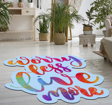 Alfombra pvc texto worry less - TenVinilo