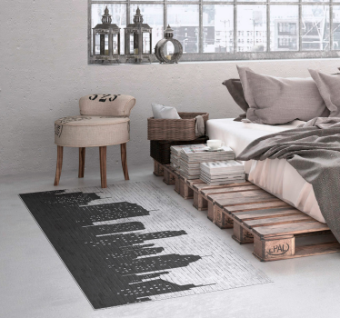 Alfombra vinílica textura piedra Horizonte de pared de ladrillo - TenVinilo