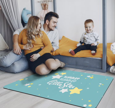 Alfombra vinilica infantil twinkle con estrellas - TenVinilo