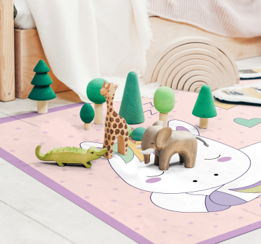 Alfombra vinílica unicornio arcoíris con nombre  - TenVinilo