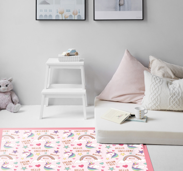 Alfombra vinílica infantil animal hola unicornio - TenVinilo