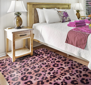 Alfombra vinilo animal print de leopardo rosa - TenVinilo