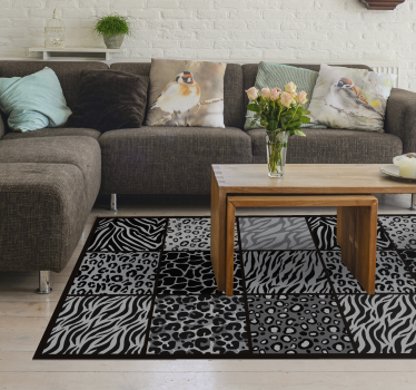 Alfombra vinilo animal print estampados gris - TenVinilo