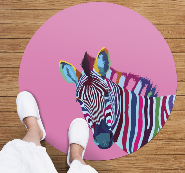 Alfombra vinilo animales arte pop cebra - TenVinilo
