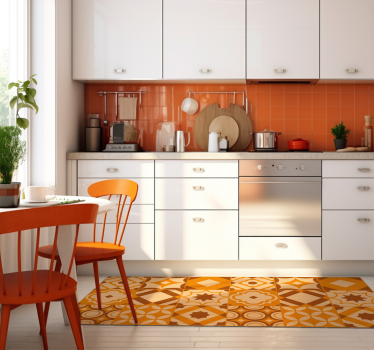 Alfombra de vinilo cocina azulejos rusticos - TenVinilo
