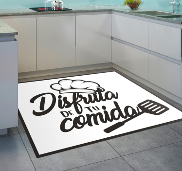 Alfombra vinilo cocina disfruta de tu comida - TenVinilo