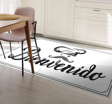 Alfombra vinilo cocina frase bienvenido - TenVinilo