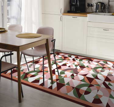 Alfombra vinilo cocina geométrica colorida - TenVinilo