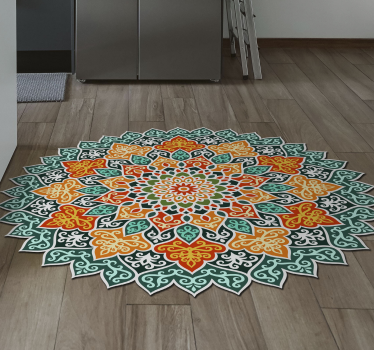 Alfombra vinilo cocina mandala multicolor - TenVinilo