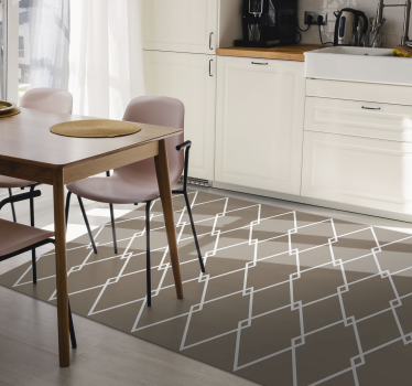 Alfombra vinilo cocina patrón rombos beige - TenVinilo