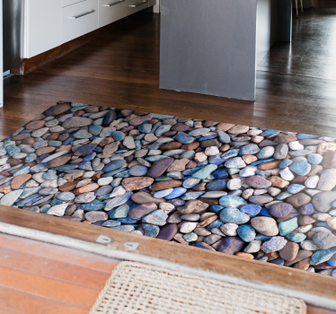 Alfombra vinilo cocina piedras tonos coloridas - TenVinilo