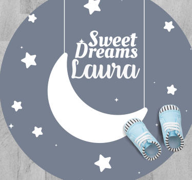Alfombra vinilo con nombre dulces sueños - TenVinilo
