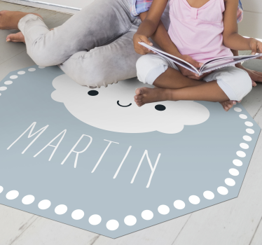 Alfombra vinílica infantil personalizable nube nórdica - TenVinilo