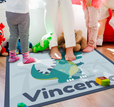 Alfombra vinilo de T-Rex con nombre  - TenVinilo