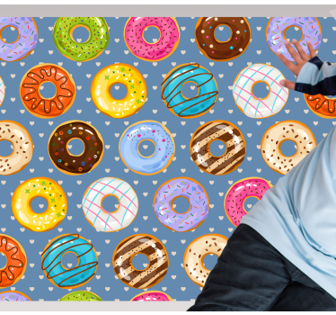 Alfombra vinilo dormitorio Fondo de postre donut - TenVinilo