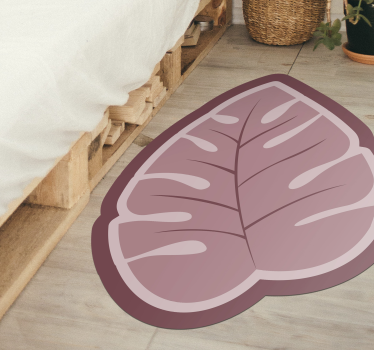 Alfombra vinilo dormitorio Hoja de monstera rosa - TenVinilo