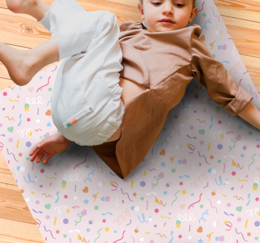 Alfombra vinilo dormitorio Patrón con lindo confeti pastel - TenVinilo