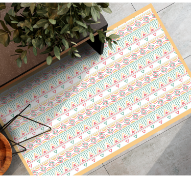Alfombra vinilo dormitorio Patrón de estilo boho y hippie - TenVinilo