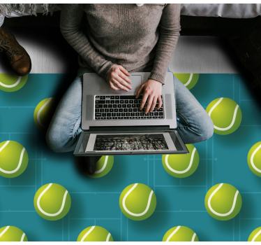 Alfombra vinilo dormitorio Patrón de pelotas de tenis - TenVinilo