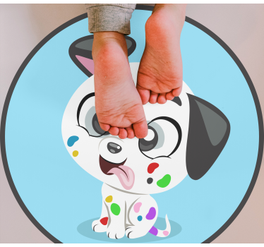 Alfombra vinilo dormitorio Perro colorido con pecas - TenVinilo