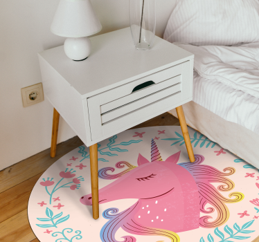 Alfombra vinilo dulce unicornio con nombre - TenVinilo