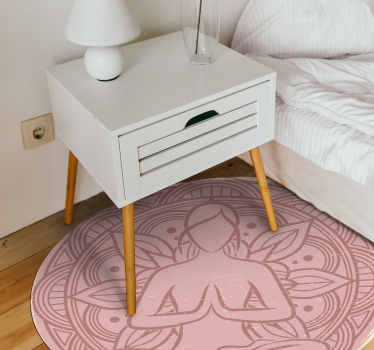 Alfombra vinilo flor de loto para meditar - TenVinilo