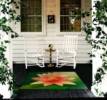 Alfombra vinilo flor loto con sombra - TenVinilo