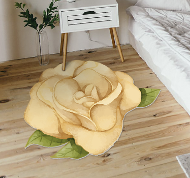 Alfombra vinílica flores contorno floral - TenVinilo
