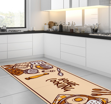 Alfombra vinilp cocina frase cocina casera - TenVinilo