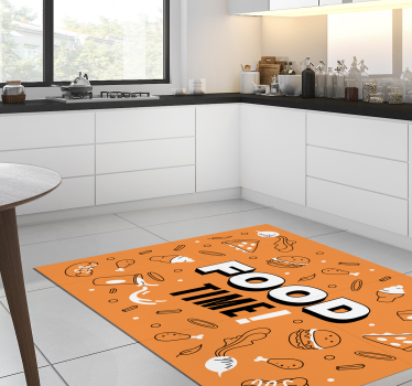 Alfombra vinilo frase hora de comer - TenVinilo