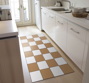 Alfombra vinilo azulejos patrón de tablero de ajedrez Decor - TenVinilo